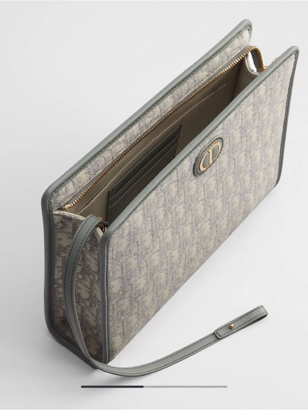Blue and Cream Monogram Pouch - Picture 6 of 6
